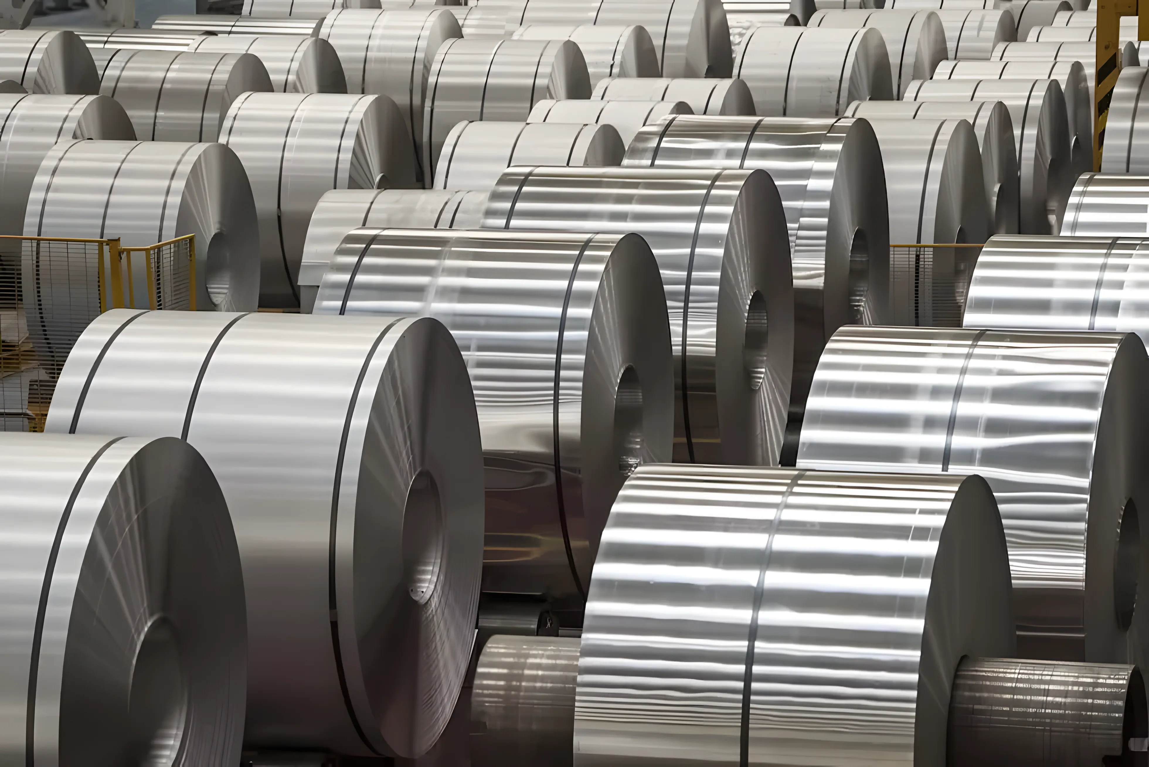 Aluminium coils prepared for sustainable ceiling production